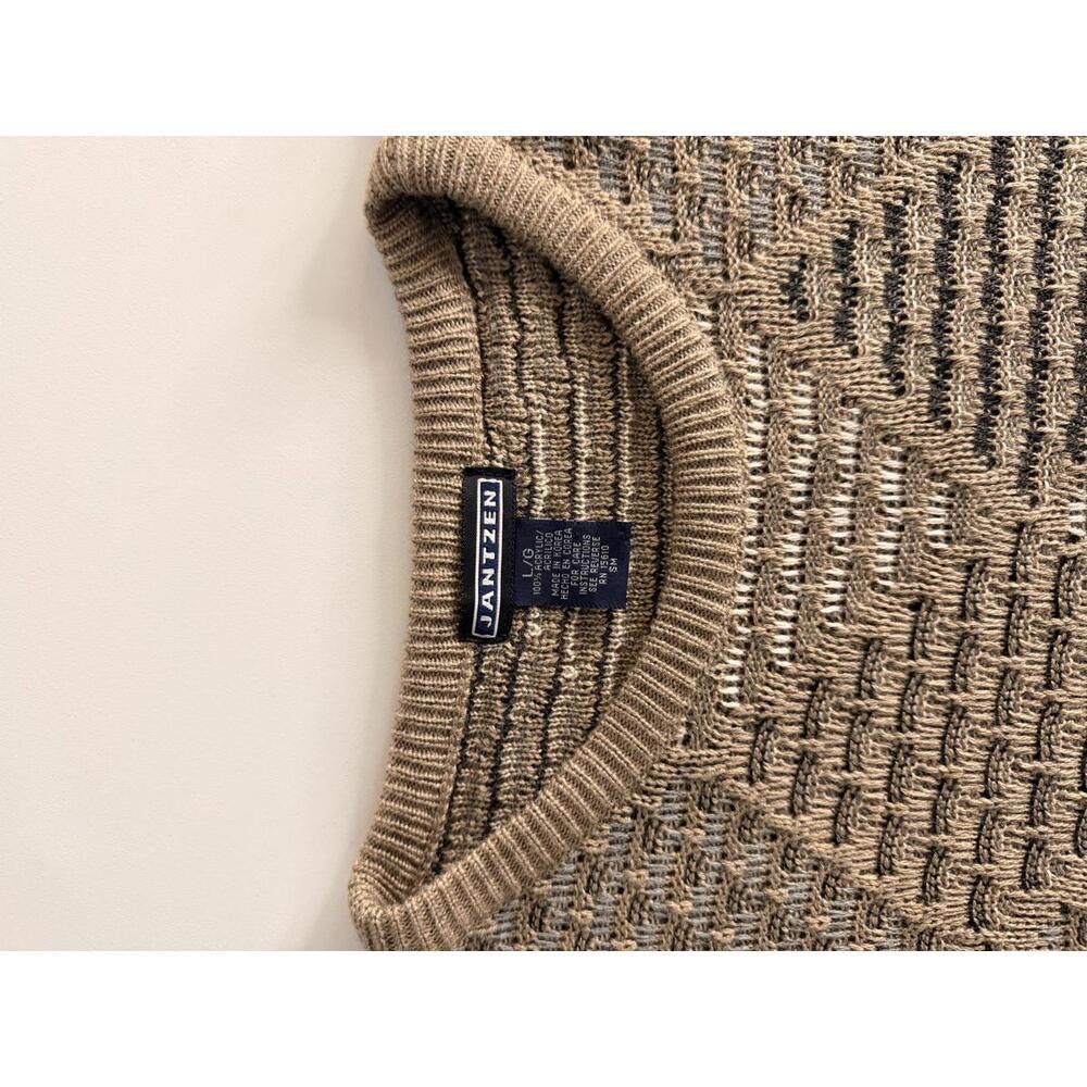 Vintage Sweater Jantzen Men's Brown Argyle Pattern Sweater Size Large - Picture 3 of 3